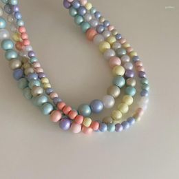 Gargantilla ALLME, perla de imitación Multicolor a la moda para mujer, collar de cuentas de 6, 8 y 10mm, joyería llamativa