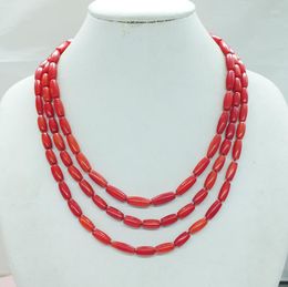 Choker geweldig !!! 6 mm rood koraal 3 - Verhaal ketting.