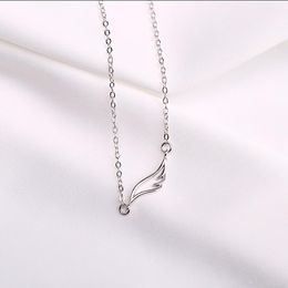 Choker Angel Wing Necklace S925 Sterling Silver Plate Dainty Jewelry Gifts For Mother Girlfriend Chokers