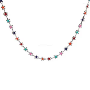 Collier de perle de tour de cou pour femmes adolescentes colliers de fleur sucrés