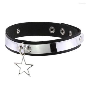 Gargantilla de cuero negro, collares de estrellas, Collar Punk, Collar para niña, gargantilla para mujer, correa para el cuello, correa, accesorios para Festival de Cosplay