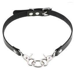 Choker Zwart PU Lederen Halsband Voor Meisje Jongen Punk Goth Ketting Nek Cosplay Chocker Gothic Accessoires Gift Groothandel