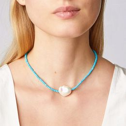 Choker Boheemse barokke parel ketting dames mode charme korte collier de perles baroques zwarte kristallen kralen