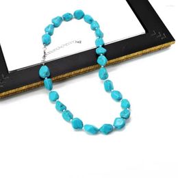 Choker Boheemian Blue Turquoises stenen kralen Strand hanger ketting voor vrouwen charmes sieraden strand outfits collares feest 45 cm