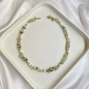Collier tour de cou bohème pierre irrégulière perlé fabriqué à la main naturel perle d'eau douce orné collier Design créatif accessoires de cou