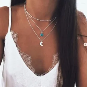 Choker Bohemian Sieraden 2024 Mode Maan Drielaags Meerlaags Ketting Dames Groothandel Zomergeschenken