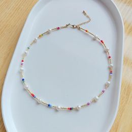 Tour de cou Boho bohème couleur or collier de perles bijoux à la mode colliers de perles naturelles accessoires fournisseur en gros