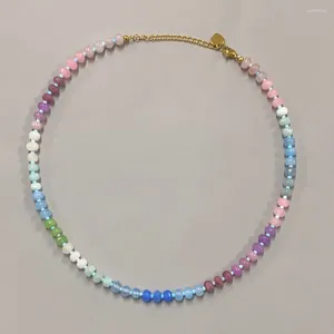 Collier ras du cou Boho fait à la main, bijoux plaqué or 14 carats, pierres précieuses naturelles colorées, collier de plage d'été pour femmes