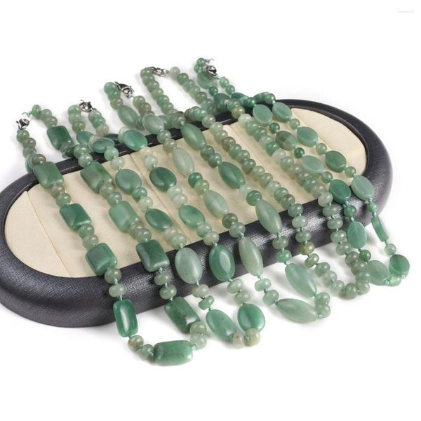 Gargantilla Boho Natural Verde Aventurina Jade Collar de Cuentas Corazón Cristal Curación Reiki Accesorios de Joyería