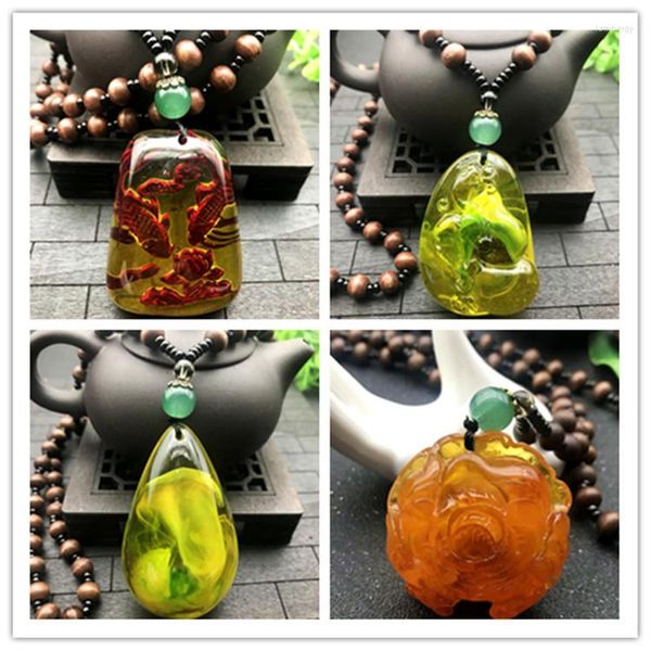 Ras du cou brésilien Immitation fleur naturelle plante insecte doré Scorpion Ambers pendentif Mala perles collier bijoux cadeaux pour femmes hommes