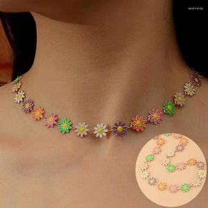 Choker Chain Gift Boho Colorful Daisy Charm Party Jewelry Flower Necklace