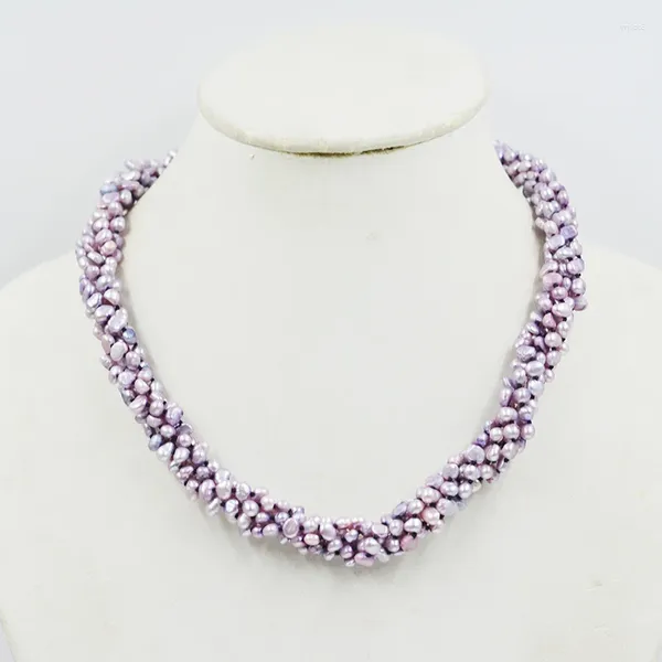Charme de cou.Mode .5 collier de perle baroque naturel de 3 mm.Gala des femmes classiques.Bijoux 20 
