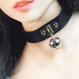 Choker charme pu lederen kleine bel ketting punkstijl dames torques gotische feestclub kruis sieraden