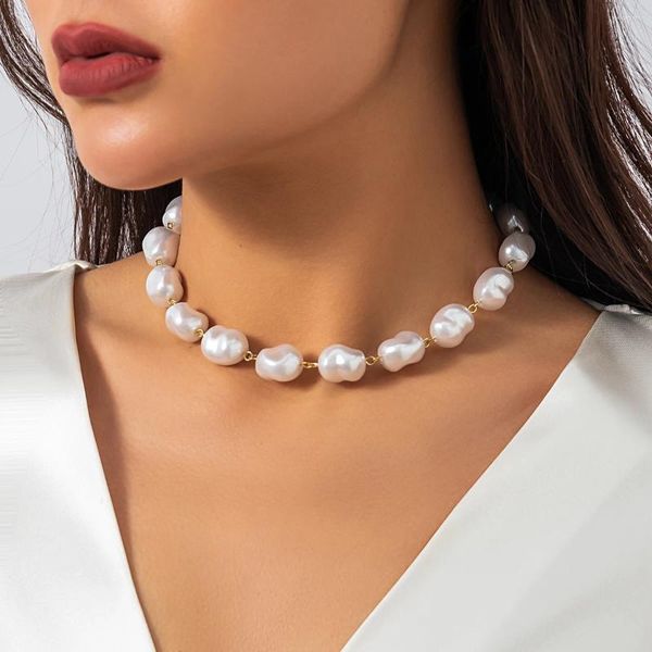 Gargantilla con dijes, cuentas de perlas de imitación, collares cortos para mujer, Collar de boda a la moda, joyería de moda 2023, accesorios para el cuello para mujer