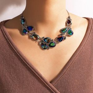 Choker Chokers Arrivée Mode Goutte Cristal Déclaration Colliers Pour Femme Multicolore Fleur Collier De Luxe Dame Accessoires