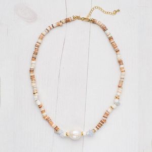 Collier de perles d'eau douce baroques de style bohème pour femmes, accessoires en pierre naturelle exquise, bijoux réglables à la main 2023