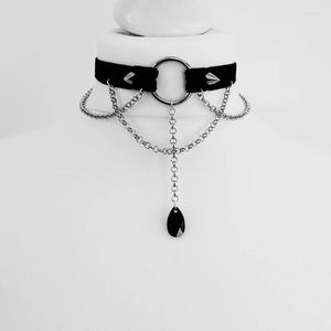 Choker Chokers Goth Avec Pendentif Goutte Noir Velours Chaîne Sorcière Collier Punk Délicatesse Nouveauté Bijoux Magnifique Femmes Cadeau 2023