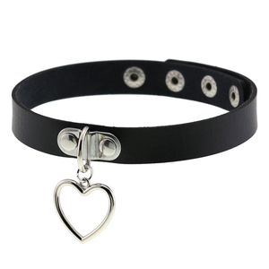 Choker Chokers Hart Kettingen Gothic PU Lederen Ketting Rock Punk Chocker Verklaring Sieraden Vrouwen Kraag