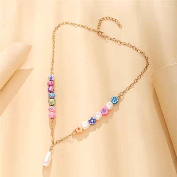 Collier ras du cou coréen coloré graine douce argile perles collier pour femmes bohème perle clavicule chaîne collier bijoux cadeauxchokers Bloo22