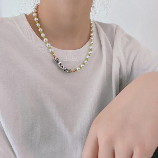 Choker Chokers Lettre Perle Collier À La Main Perle Femmes Bijoux Accessoires Pour Enfant Fille Anniversaire De Noël GiftChokers