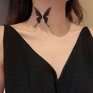 Choker-Halsketten, sexy schwarze Spitze, Schmetterlings-Halsketten für Frauen, Sommermode, weiß, transparent, Chocker, Club-Party-Schmuck