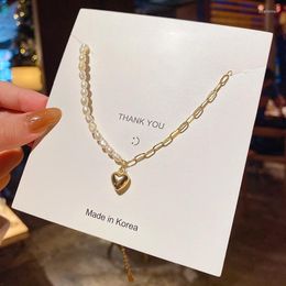 Collier de perles d'amour de style européen et américain simple, chaîne de clavicule féminine, design d'intérêt spécial, tendance gracieux en ligne