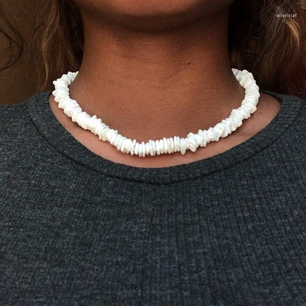 Choker Chokers Blanc Puka Beach Shell Collier Irrégulier Chips Coquillage Colliers Femme Bohème Hawaii Bijoux Pour Femmes Et FillesChokers