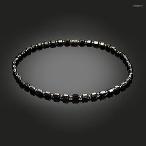 Colliers de cou de cou pour femmes, collier magnétique noir, perles, thérapie en pierre d'hématite, soins de santé amincissants, perte de poids pour hommes MLChokers Sidn22