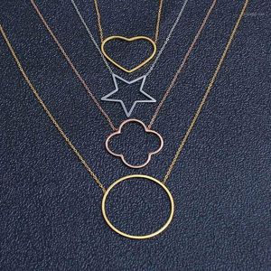 Colliers ZUUZ Colliers Pendentifs Chocker Neckless Rose Gold Clover Pendentif Collier Femmes Accessoires Bijoux1