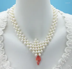 Collier ras du cou classique en perles de corail blanches naturelles de 6MM, bijoux de mariage, 16 pouces