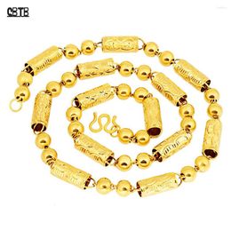 Tour de cou classique atmosphère 10mm creux tube rond voiture fleur collier pour hommes et femmes Vietnam Shajin bijoux en gros