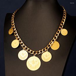 Choker Coin ketting Coopper Goud vergulde Turkse vrouwen sieraden Arabische slagen para mujer etnische bruiloft Bijoux