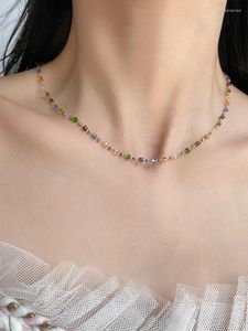 Collier de perles de couleur tour de cou pour femmes chaînes de cou colliers Boho coloré été Collier Femme bohême bijoux