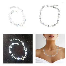 Girocollo colorato acrilico perline di cristallo stella collana bracciali donne gioielli fatti a mano vuoti regalo Dropship