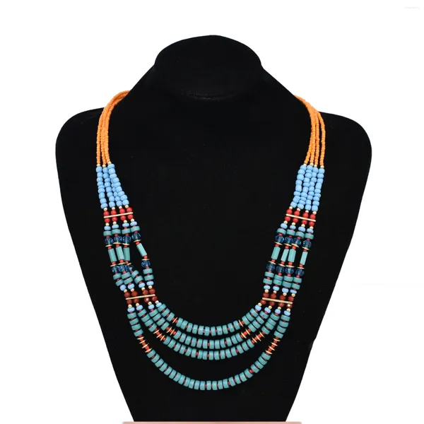 Gargantilla, Collar de cuentas de semillas coloridas para mujer, moda Indain, tribu étnica africana, collares llamativos, Collar, regalos de joyería para el cuello