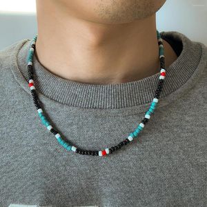 Tour de cou coloré petites perles de rocaille collier court hommes à la mode chaîne perlée 2023 bijoux de mode sur le cou accessoires collier