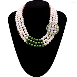 Choker Customized Fashion Three Lines Chokers Chain Lady Service Group Green Incorporated 1946 Links Pearl kettingen voor vrouw