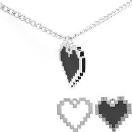 Gargantilla lindo mosaico collar de corazón de melocotón pareja amante dulce clavícula doble cadena de eslabones collares mujeres hombres regalo de joyas de fiesta