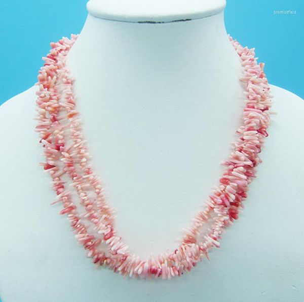 Tour de cou délicat beau collier de corail naturel irrégulier couleur réelle. Refuser de teindre 18