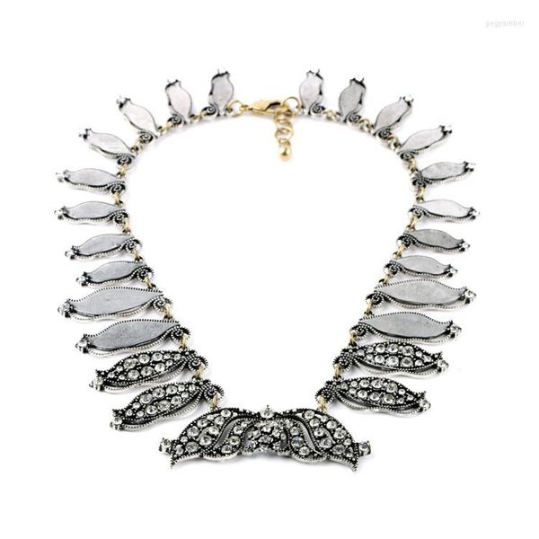 Choker Designer Jewelry Sparkling Fashion Cubique Argent Couleur Feuille Forme Vintage Chokers Collier Pour Femmes Bohême Antique