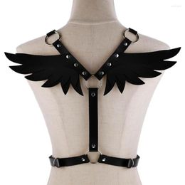 Choker Diezi Punk Sexy Black Pu Leather Harness Chains Body Chain Bondage Goth Party Bodychain Fashion Sieraden Accessoires