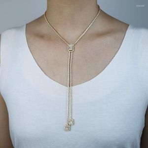 Collier ras du cou pour femmes, couche longue en Y Lariat, Sexy, pavé de 2mm, chaîne de Tennis, bijoux cadeau, livraison directe