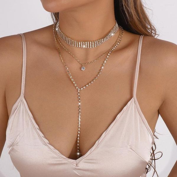 Choker Duftgold collier collier mariée femmes fête de mariage Diamante strass bijoux cadeaux