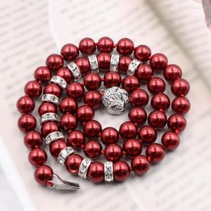 Choker Elegant 8 10mm Glazen Pearl Shell Necklace Jewelry Classic Temperament Short Chain For Women Highlight Faux Pearls B127