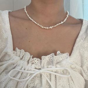 Choker elegante barokke onregelmatige parelparels sleutelbeen ketting ketting voor vrouwen bruiloft sieraden kraag 2023