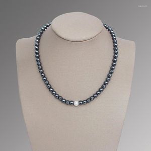 Choker elegante zwarte ronde kralen 4/6/8 mm magnetische hematiet natuurlijke parelketting voor vrouwen sieraden