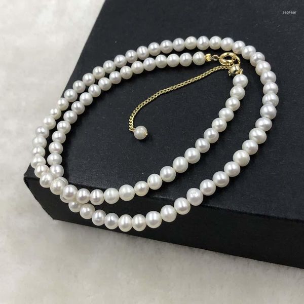 Collier ras du cou ELEISPL, petites perles blanches FW de 5mm, Bracelet gratuit