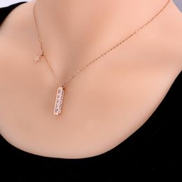 Choker est vrouwen mode charme roestvrijstalen ketting eenvoudige roségouden star keten streuse sieraden chokers