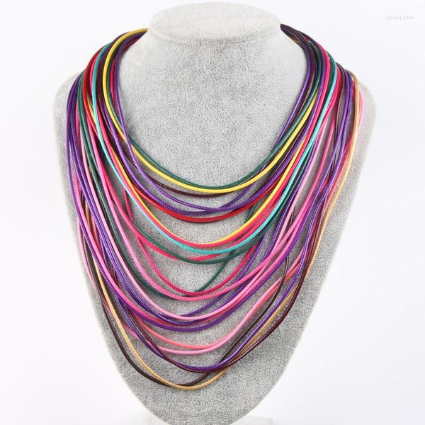 Tour de cou personnalité de la mode européenne et américaine exagéré multicouche cuir corde colliers rétro ornements bijoux femmes