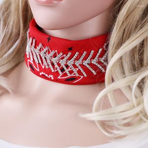 Choker Exaggerated Super Flash Full Of Drill Foulard Collier Chaîne Fermoir Court